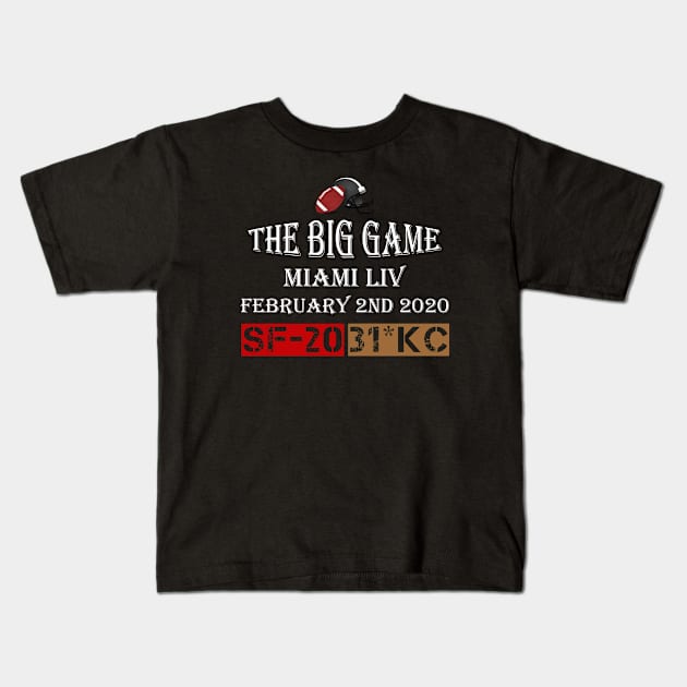 THE BIG GAME--MIAMI LIV--FEBRUARY 2nd 2020 Kids T-Shirt by mo designs 95